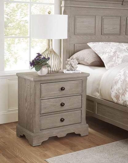 Vaughan Bassett - Heritage Night Stand with 3 Drawers in Greystone - 114-227 veiw 3