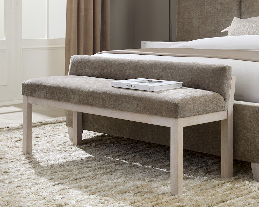 Vaughan Bassett - Joinery - Brindle Grey Uph Bench - 194-080X  view 1