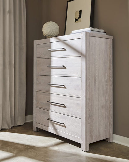 Vaughan Bassett - Joinery - Chest - 5 Drwr - Washed White Oak - 194-115  view 1