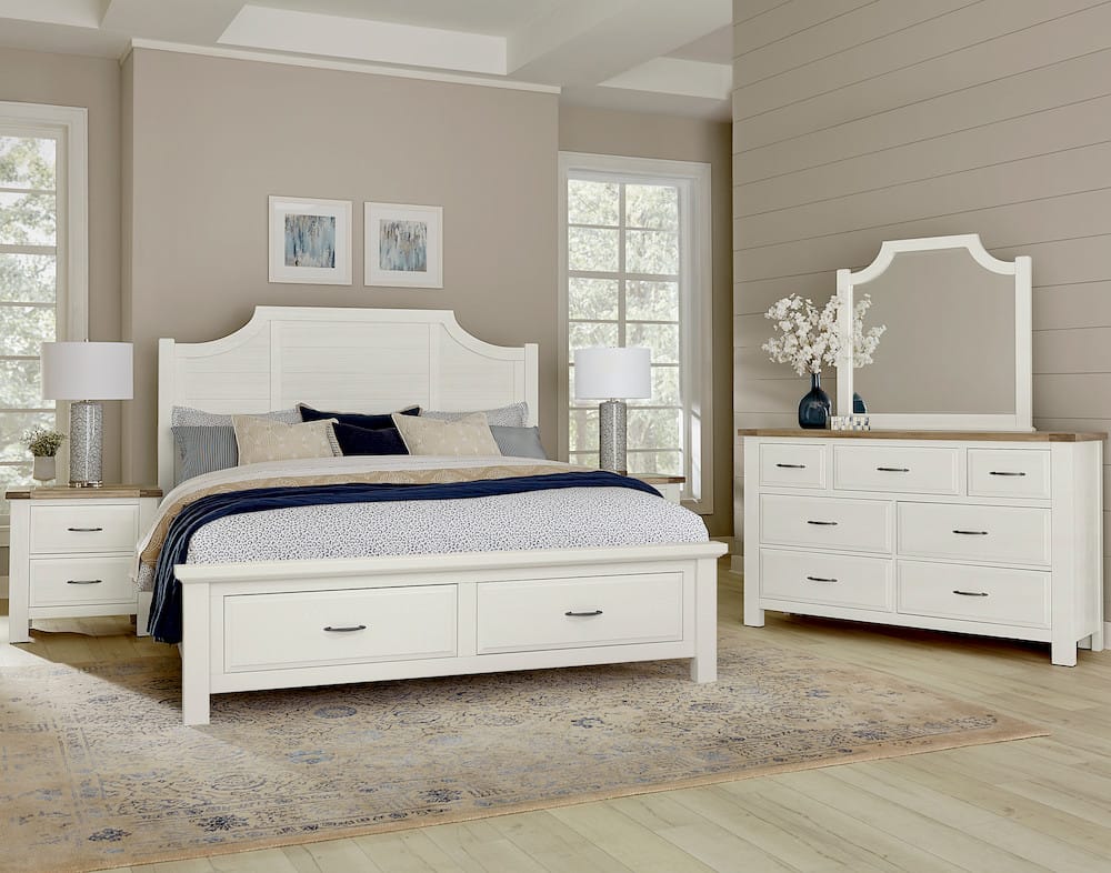 Vaughan Bassett - Maple Road - King Scalloped Storage Bed - Soft White - 116-667-066B-502-666  view 2
