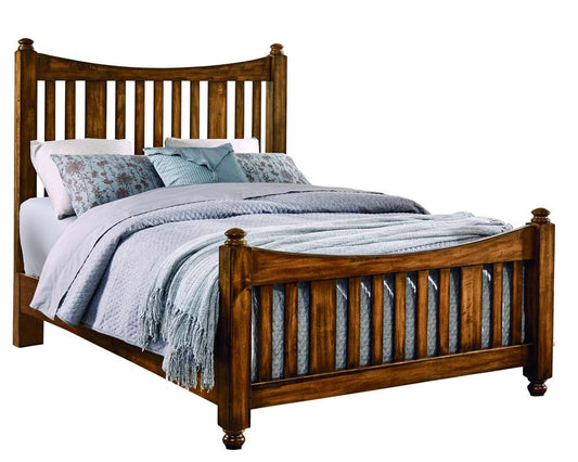 Vaughan Bassett - Maple Road King Slat Poster Bed With Slat Poster Footboard in Antique Amish - 118-668-866-733-MS2 veiw 1