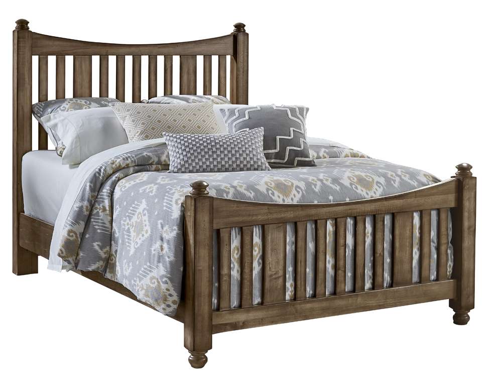 Vaughan Bassett - Maple Road King Slat Poster Bed With Slat Poster Footboard in Maple Syrup - 117-668-866-733-MS2 veiw 1
