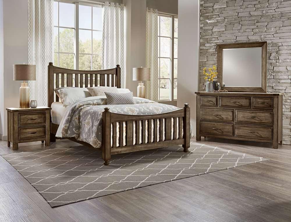Vaughan Bassett - Maple Road King Slat Poster Bed With Slat Poster Footboard in Maple Syrup - 117-668-866-733-MS2 veiw 2