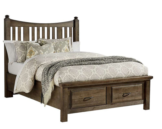 Vaughan Bassett - Maple Road King Slat Poster Bed With Storage Footboard in Maple Syrup - 117-668-066B-502-666 veiw 1