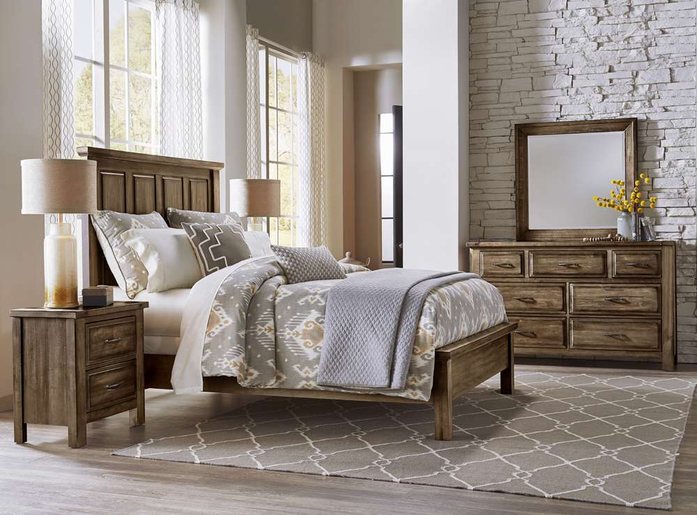 Vaughan Bassett - Maple Road Queen Mansion Bed With Low Profile Footboard in Maple Syrup - 117-559-955-722 veiw 4