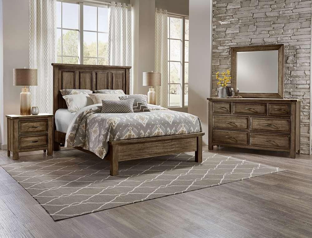 Vaughan Bassett - Maple Road Queen Mansion Bed With Low Profile Footboard in Maple Syrup - 117-559-955-722 veiw 5