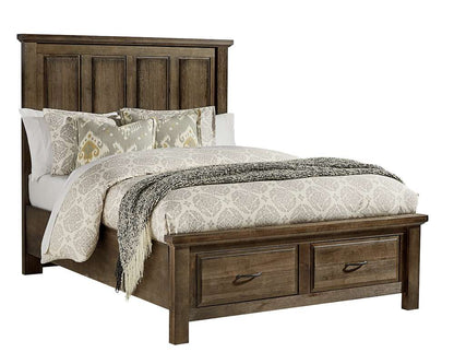 Vaughan Bassett - Maple Road Queen Mansion Bed With Storage Footboard in Maple Syrup - 117-559-050B-502-555 veiw 1
