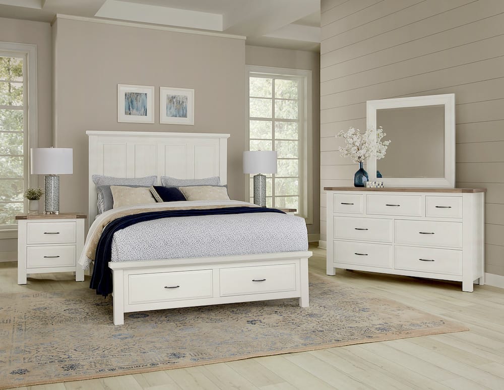 Vaughan Bassett - Maple Road - Queen Mansion Storage Bed - Soft White - 116-559-050B-502-555  view 2