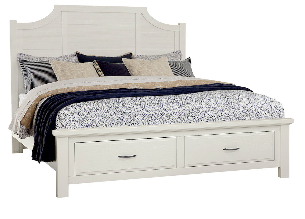 Vaughan Bassett - Maple Road - Queen Scalloped Storage Bed - Soft White - 116-557-050B-502-555  view 1