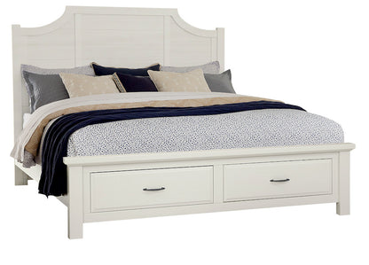 Vaughan Bassett - Maple Road - Queen Scalloped Storage Bed - Soft White - 116-557-050B-502-555  view 1