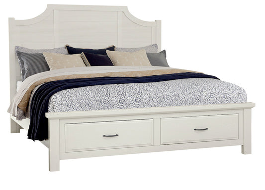 Vaughan Bassett - Maple Road - Queen Scalloped Storage Bed - Soft White - 116-557-050B-502-555  view 1