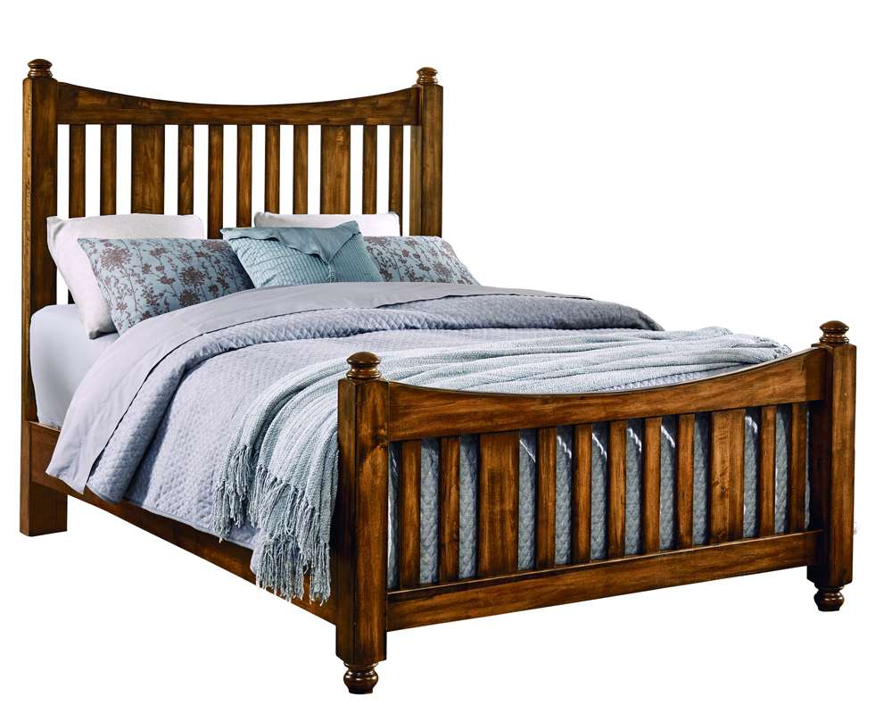 Vaughan Bassett - Maple Road Queen Slat Poster Bed With Slat Poster Footboard in Antique Amish - 118-558-855-722 veiw 1