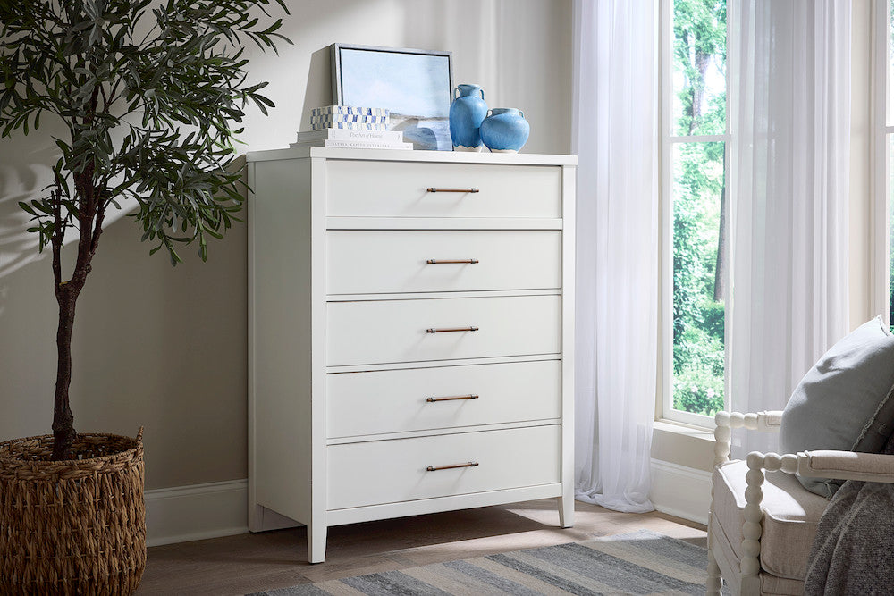 Vaughan Bassett - Pure Maple - Chest - 5 Drwr  - Cottage White  - 184-115 view 4