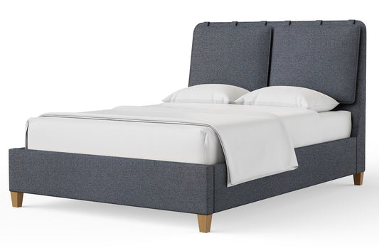Vaughan Bassett - Pure Maple - King Uph Bed-Navy Tweed  - 180-661J-166J-822J-404 view 1