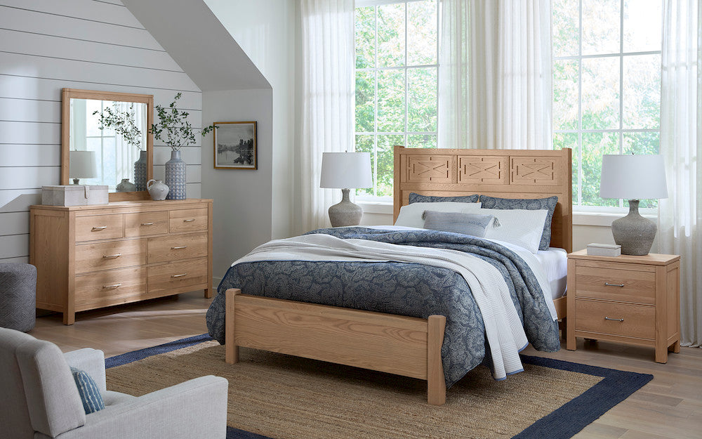 Vaughan Bassett - Tide and Timber - Cal King Fretwork Bed - Clear Oak - 830-667-766-944-MS1  view 3