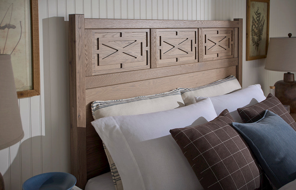 Vaughan Bassett - Tide and Timber - Cal King Fretwork Bed - Grey Oak - 831-667-766-944-MS1  view 2