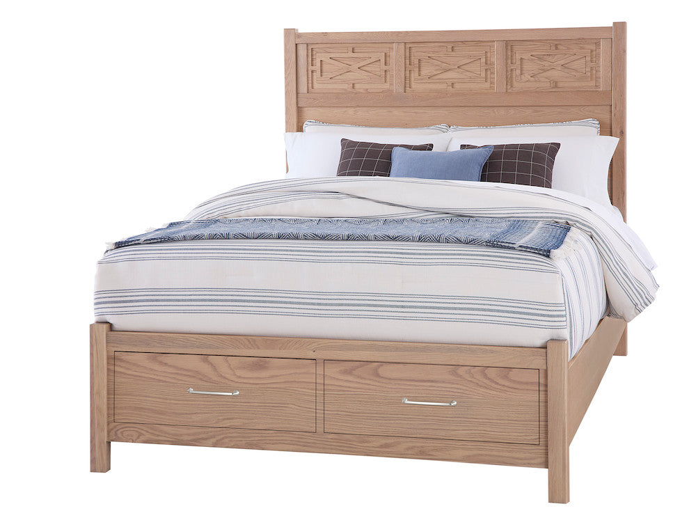 Vaughan Bassett - Tide and Timber - King Fretwork Bed With Storage Footboard - Clear Oak - 830-667-066B-502-666T  view 1