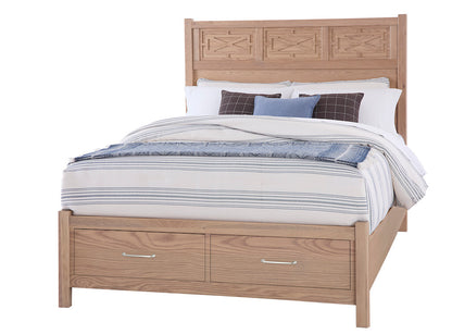 Vaughan Bassett - Tide and Timber - King Fretwork Bed With Storage Footboard - Clear Oak - 830-667-066B-502-666T  view 1