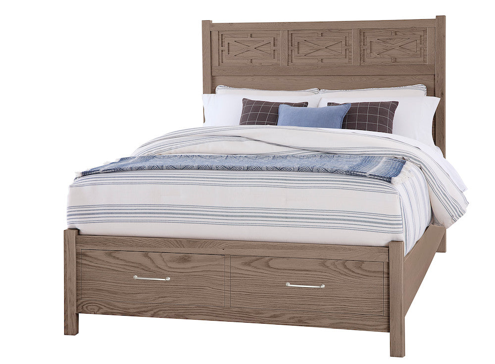 Vaughan Bassett - Tide and Timber - King Fretwork Bed With Storage Footboard - Grey Oak - 831-667-066B-502-666T  view 1