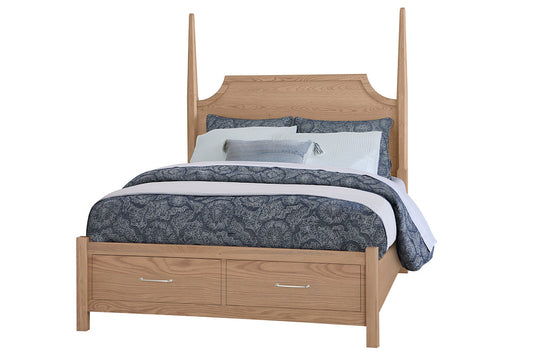 Vaughan Bassett - Tide and Timber - King Pencil Poster Bed With Footboard Storage - Clear Oak - 830-668-066B-502-666T  view 1