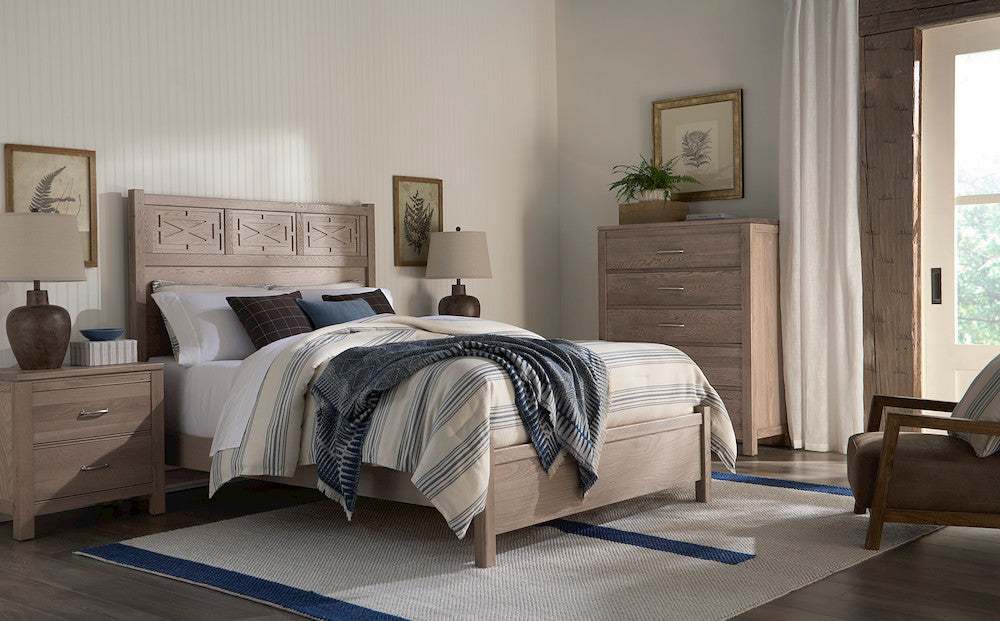 Vaughan Bassett - Tide and Timber - Queen Fretwork Bed - Grey Oak - 831-557-755-922  view 2