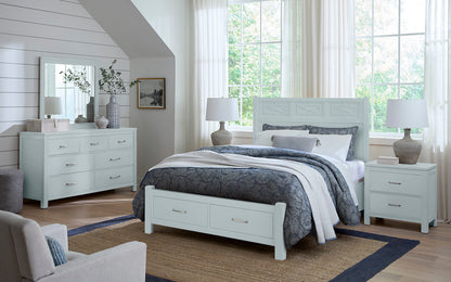 Vaughan Bassett - Tide and Timber - Queen Fretwork Bed With Storage Footboard - Blue Maple - 835-557-050B-502-555T  view 3