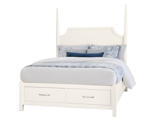 Vaughan Bassett - Tide and Timber - Queen Pencil Poster Bed With Footboard Storage - White Maple - 834-558-050B-502-555T  view 1
