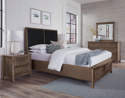 Vaughan Bassett - Woodbridge - Queen Upholstered Bed With Storage -Black - 820-551-053-050B-502-555  view 4