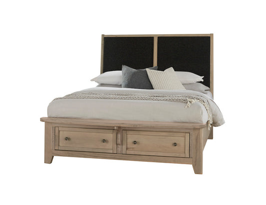 Vaughan Bassett - Woodbridge - Queen Upholstered Bed With Storage -Black - 821-551-053-050B-502-555  view 1