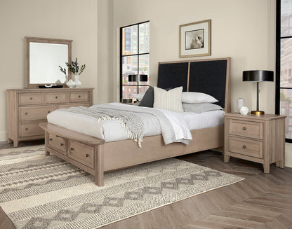 Vaughan Bassett - Woodbridge - Queen Upholstered Bed With Storage -Black - 821-551-053-050B-502-555  view 5