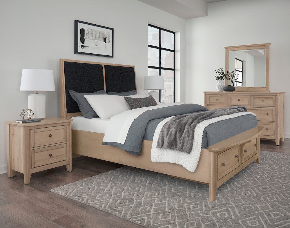 Vaughan Bassett - Woodbridge - Queen Upholstered Bed With Storage -Black - 822-551-053-050B-502-555  view 3