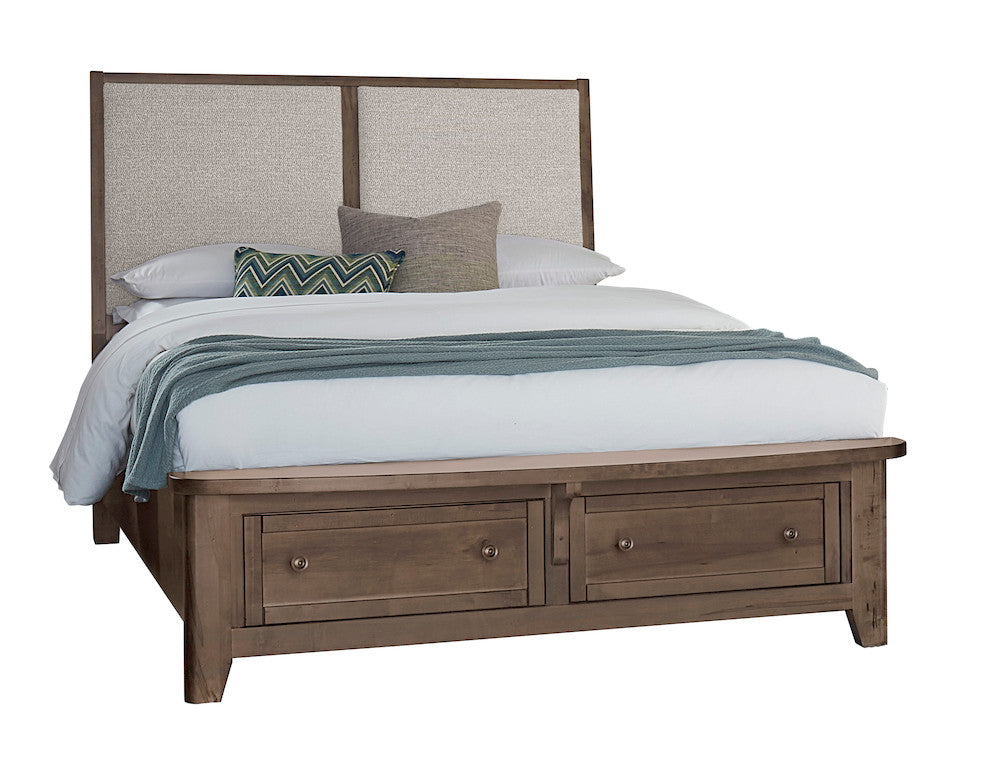 Vaughan Bassett - Woodbridge - Queen Upholstered Bed With Storage -Grey - 820-551-052-050B-502-555  view 1