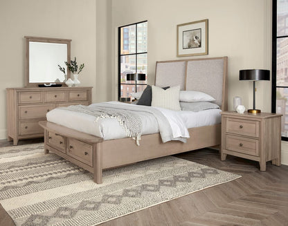 Vaughan Bassett - Woodbridge - Queen Upholstered Bed With Storage -Grey - 821-551-052-050B-502-555  view 2