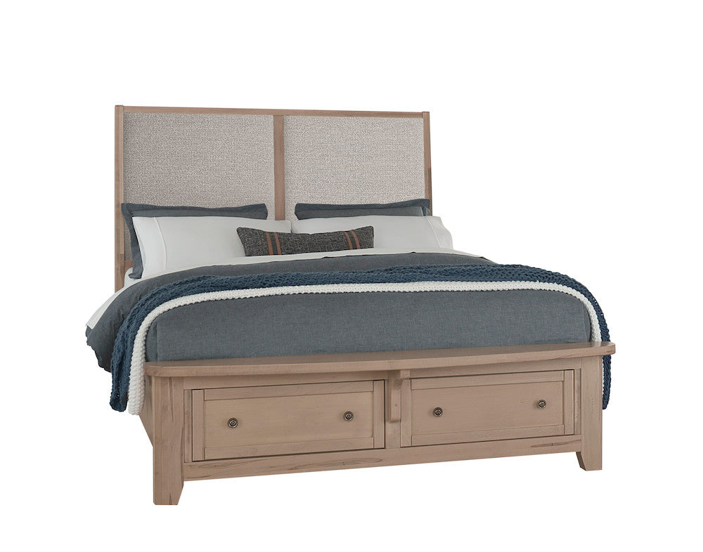 Vaughan Bassett - Woodbridge - Queen Upholstered Bed With Storage -Grey - 822-551-052-050B-502-555  view 1