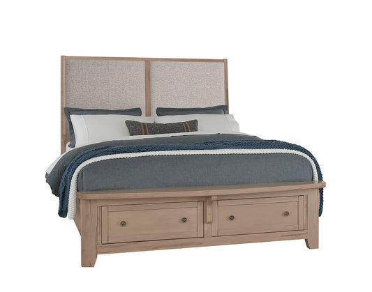 Vaughan Bassett - Woodbridge - Queen Upholstered Bed With Storage -Grey - 822-551-052-050B-502-555  view 1