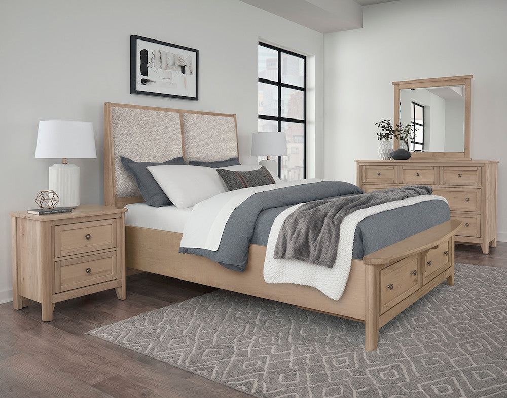 Vaughan Bassett - Woodbridge - Queen Upholstered Bed With Storage -Grey - 822-551-052-050B-502-555  view 4