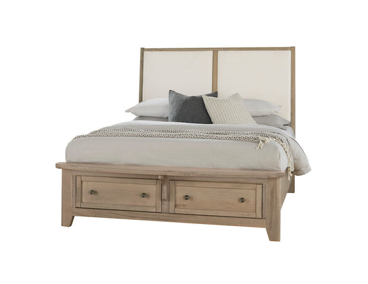 Vaughan Bassett - Woodbridge - Queen Upholstered Bed With Storage -White - 821-551-051-050B-502-555  view 1