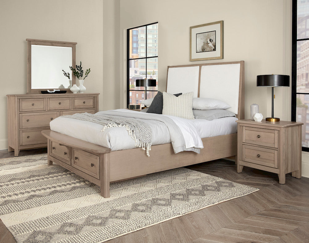 Vaughan Bassett - Woodbridge - Queen Upholstered Bed With Storage -White - 821-551-051-050B-502-555  view 4