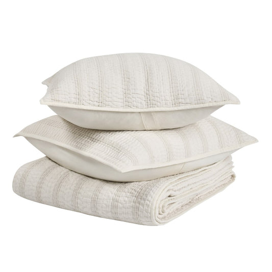 Villa by Classic Home - Abraham 3-Piece Queen Quilt Set - Beige - BEDQ517Q view 1