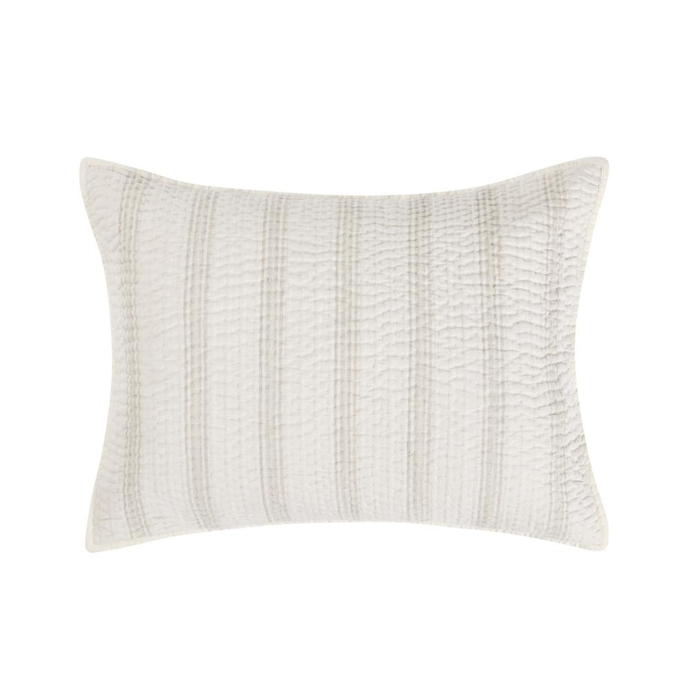 Villa by Classic Home - Abraham Cotton Linen Eggshell Beige Standard Sham  - 26W - Beige - V240024 veiw 1