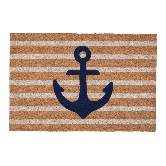 Villa by Classic Home - Anchors Away 24inX36in Doormat Choir Front And Pvc Backing Navy And Natural - 24W - Rug - 30182524 veiw 1