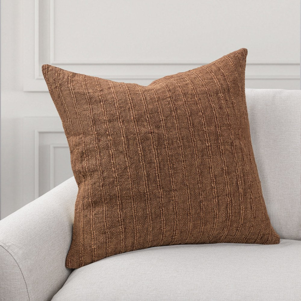 Villa by Classic Home - Ansel Linen Pecan Brown 22x22 Throw Pillow - V340033 view 3