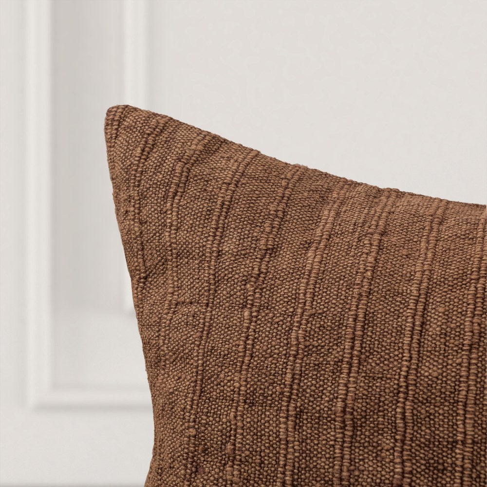 Villa by Classic Home - Ansel Linen Pecan Brown 22x22 Throw Pillow - V340033 view 4