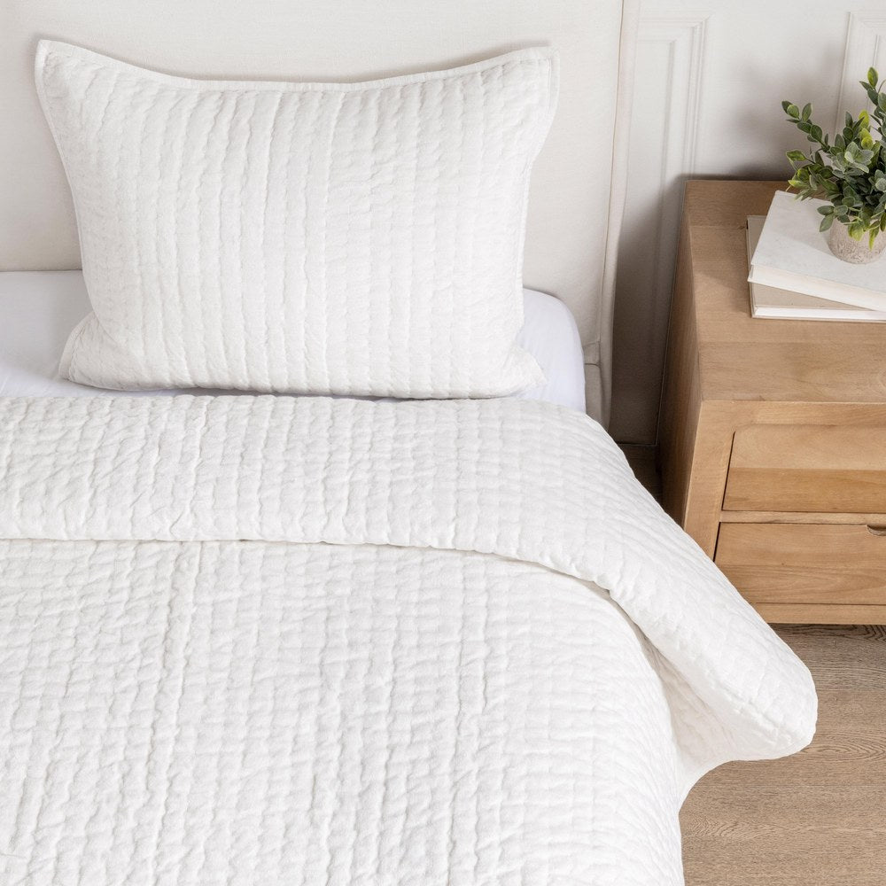 Villa by Classic Home - Bari 2-Piece Twin Quilt Set - Cloud - BEDQ545T view 2