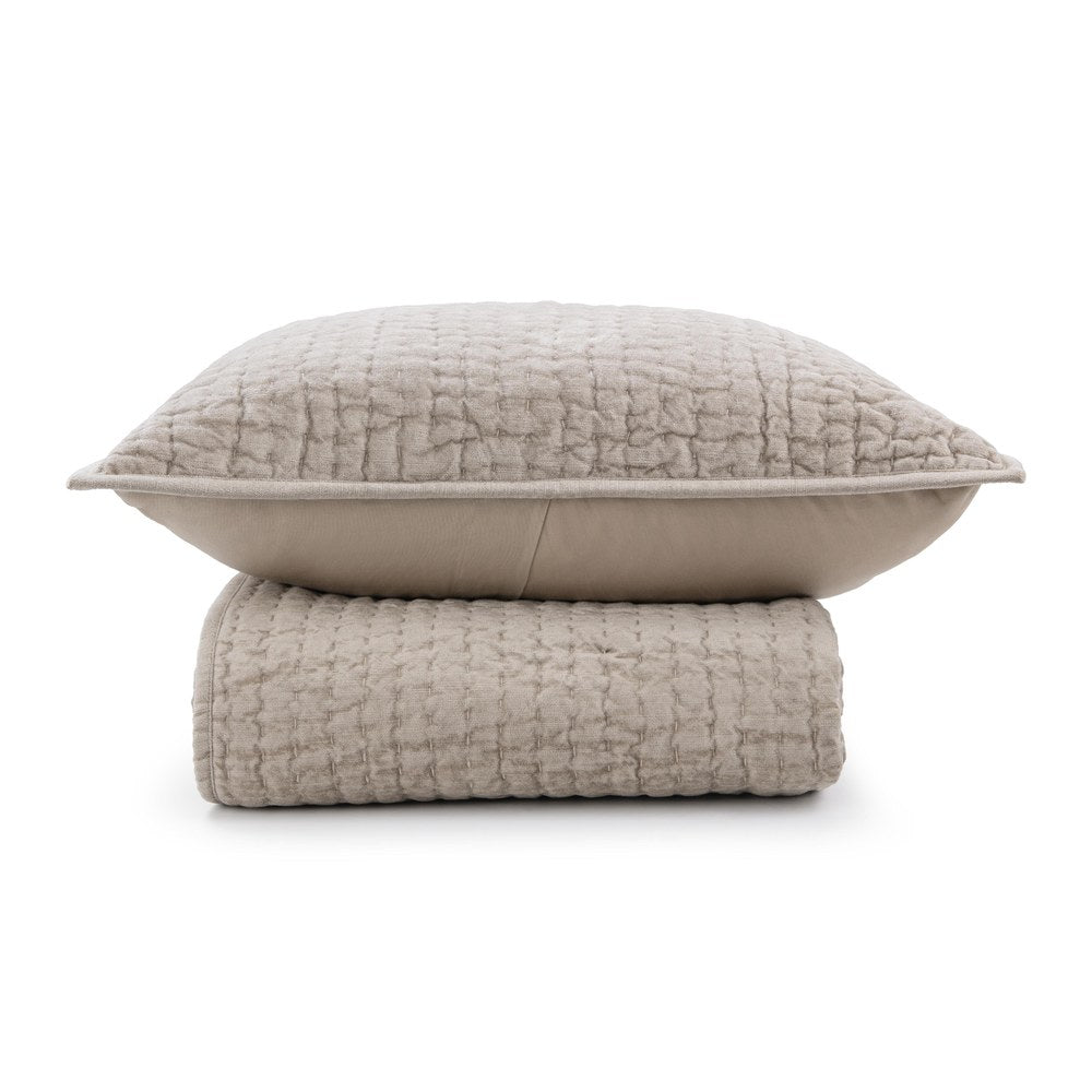 Villa by Classic Home - Bari 2-Piece Twin Quilt Set - Pebble Beige - BEDQ544T view 1