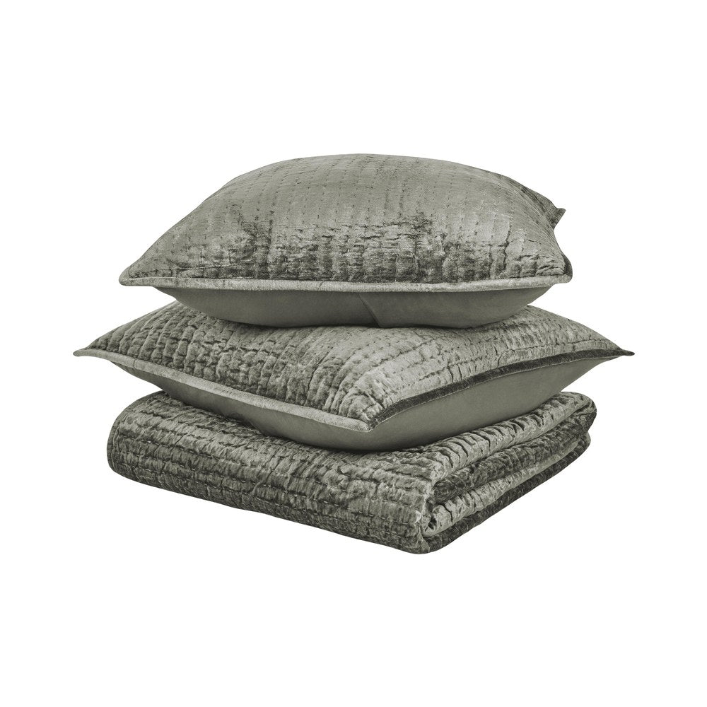 Villa by Classic Home - Bari 3-Piece Queen Quilt Set - Green - BEDQ524Q view 1