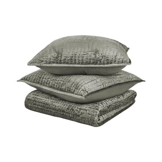 Villa by Classic Home - Bari 3-Piece Queen Quilt Set - Green - BEDQ524Q view 1