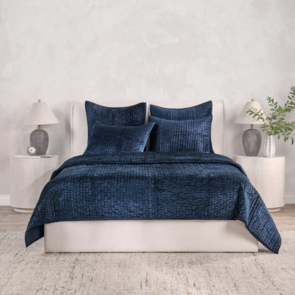 Villa by Classic Home - Bari 4-Piece King Quilt Set - Blue - BEDQ510K view 5
