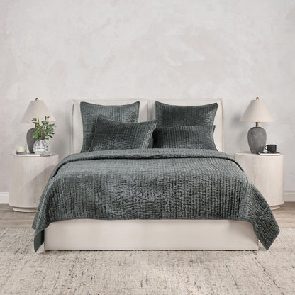 Villa by Classic Home - Bari 4-Piece King Quilt Set - Green - BEDQ509K view 5