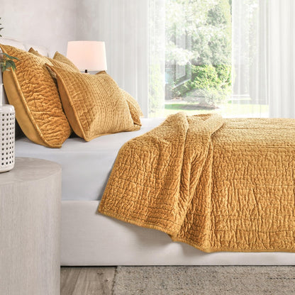Villa by Classic Home - Bari 4-Piece King Quilt Set - Honey Gold - BEDQ535K view 6
